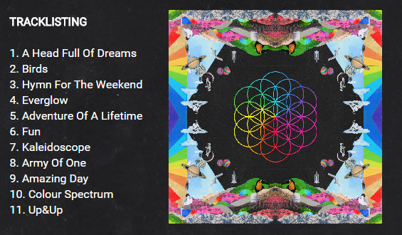 Coldplay clocks album song list